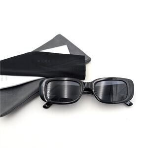 Aire Ceres Unisex Rectangle Sunglasses Black Frame/Smoke Mono Lens One Size